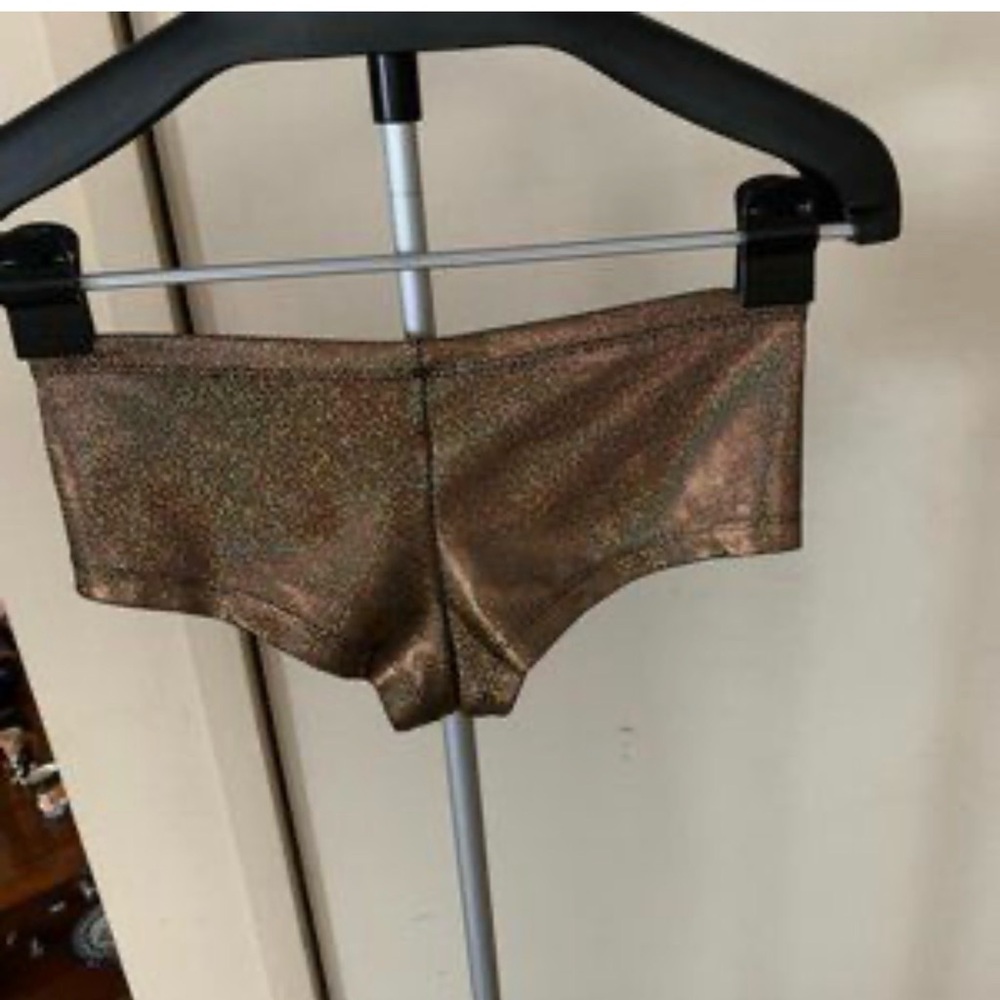American Apparel Metallic Bronze High-Shine Bike Shorts